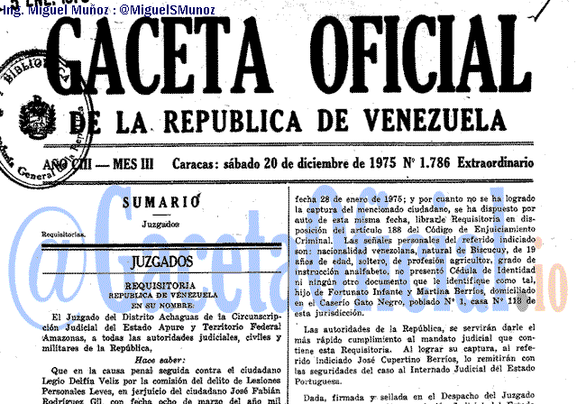 Gaceta Oficial 1786 del 20 Diciembre 1975