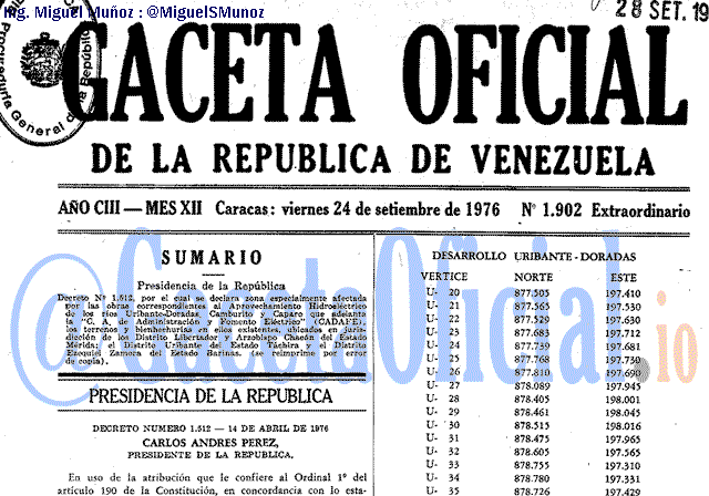 Gaceta Oficial 1902 del 24 Septiembre 1976