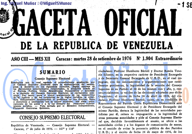 Gaceta Oficial 1904 del 28 Septiembre 1976