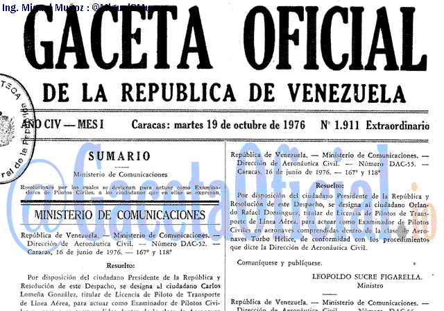 Gaceta Oficial 1911 del 19 Octubre 1976