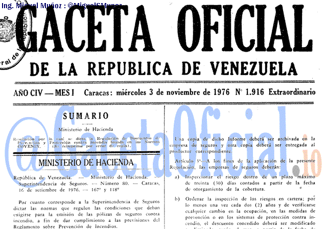 Gaceta Oficial 1916 del 3 Noviembre 1976