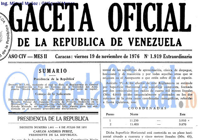 Gaceta Oficial 1919 del 19 Noviembre 1976