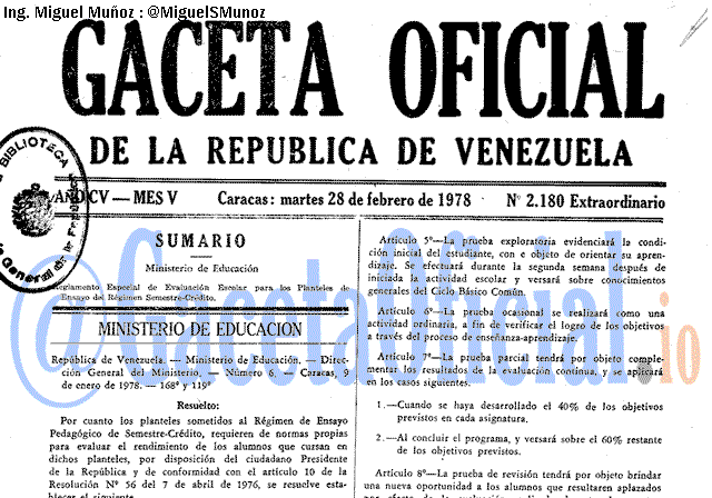 Gaceta Oficial 2180 del 28 Febrero 1978