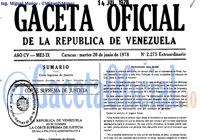 Gaceta Oficial 2275 del 20 Junio 1978