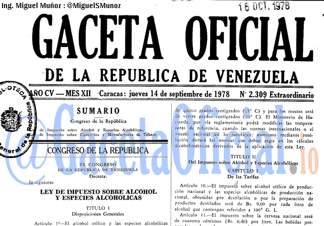 Gaceta Oficial 2309 del 14 Septiembre 1978