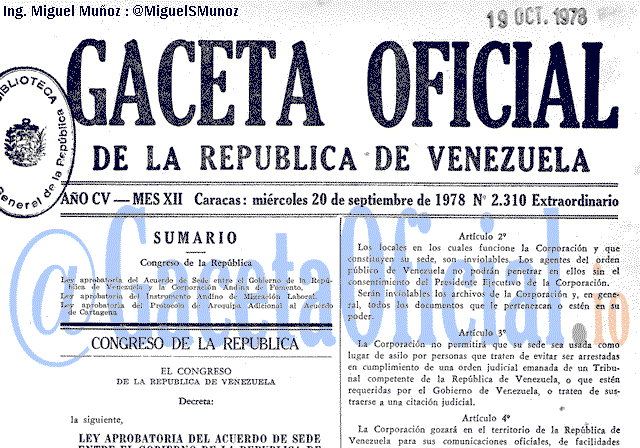 Gaceta Oficial 2310 del 20 Septiembre 1978