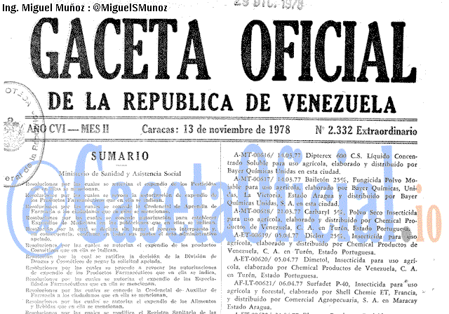 Gaceta Oficial 2332 del 13 Noviembre 1978