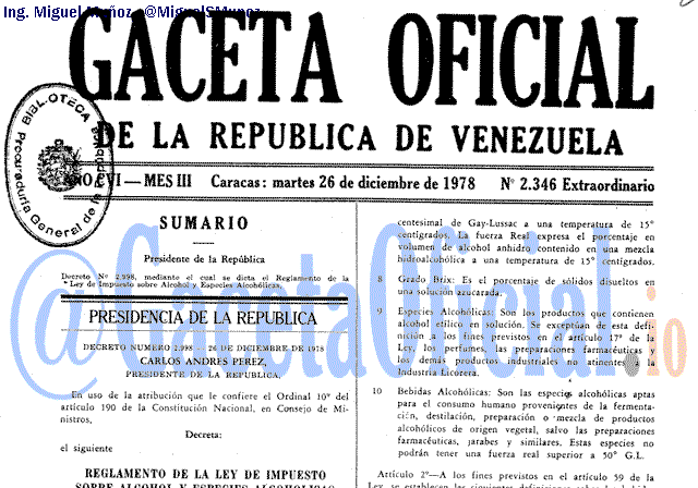 Gaceta Oficial 2346 del 26 Diciembre 1978
