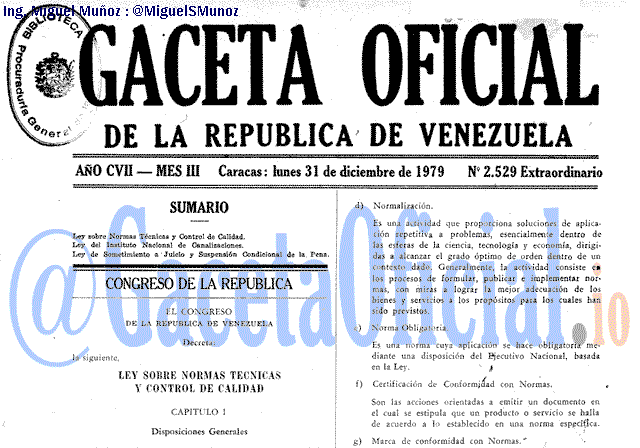Gaceta Oficial 2529 del 31 Diciembre 1979