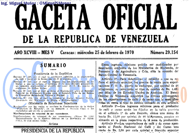 Gaceta Oficial 29154 del 25 Febrero 1970