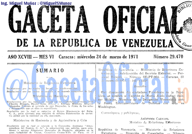 Gaceta Oficial 29470 del 24 Marzo 1971