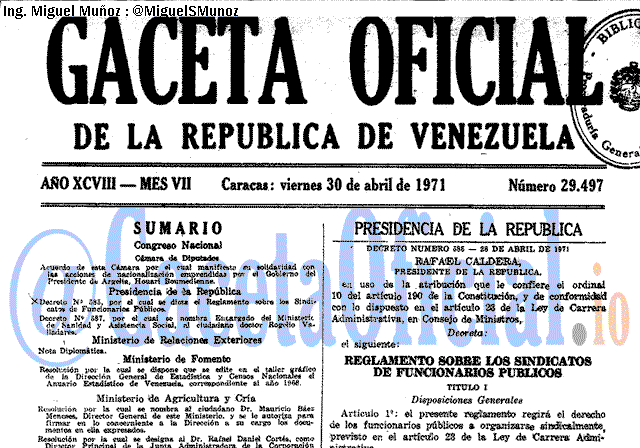 Gaceta Oficial 29497 del 30 Abril 1971