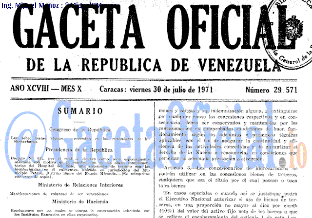 Gaceta Oficial 29571 del 30 Julio 1971