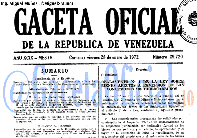 Gaceta Oficial 29720 del 28 Enero 1972