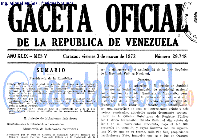 Gaceta Oficial 29748 del 3 Marzo 1972