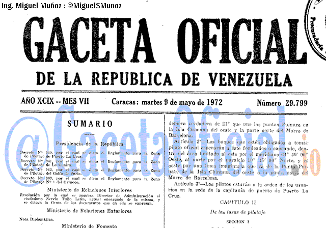Gaceta Oficial 29799 del 9 Mayo 1972