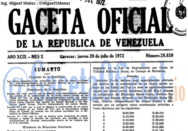 Gaceta Oficial 29859 del 20 Julio 1972