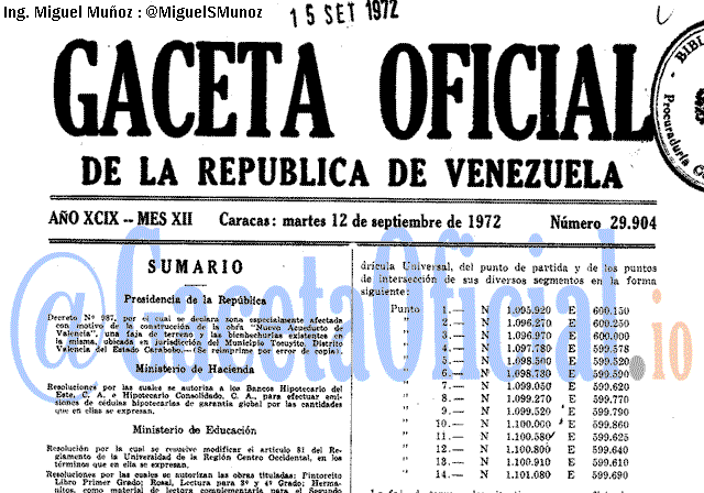 Gaceta Oficial 29904 del 12 Septiembre 1972