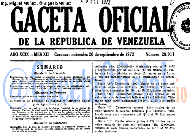 Gaceta Oficial 29911 del 20 Septiembre 1972