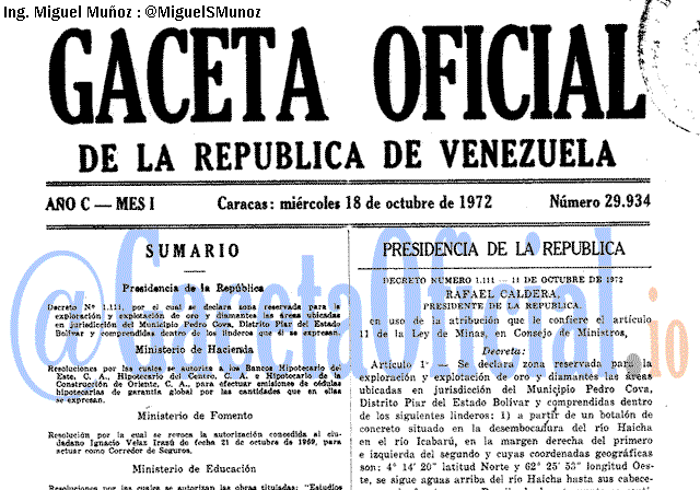 Gaceta Oficial 29934 del 18 Octubre 1972