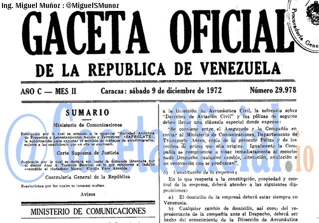 Gaceta Oficial 29978 del 9 Diciembre 1972
