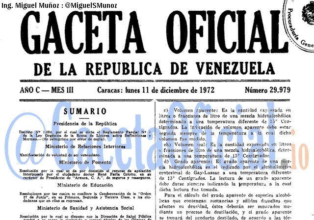 Gaceta Oficial 29979 del 11 Diciembre 1972