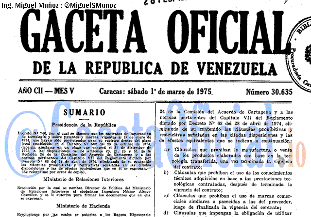Gaceta Oficial 30635 del 1 Marzo 1975