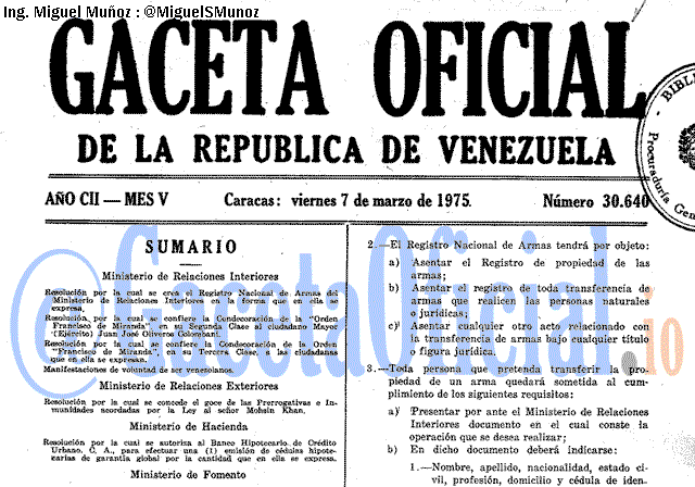 Gaceta Oficial 30640 del 7 Marzo 1975