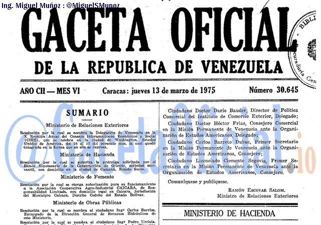 Gaceta Oficial 30645 del 13 Marzo 1975