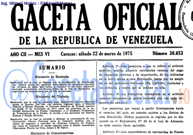 Gaceta Oficial 30653 del 22 Marzo 1975