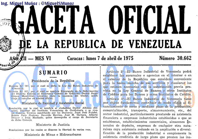 Gaceta Oficial 30662 del 7 Abril 1975