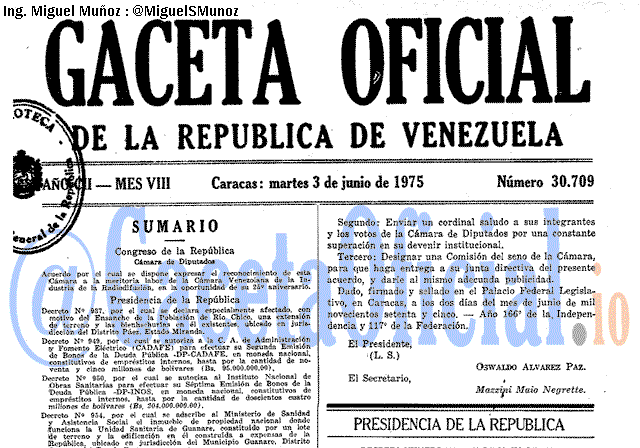 Gaceta Oficial 30709 del 3 Junio 1975