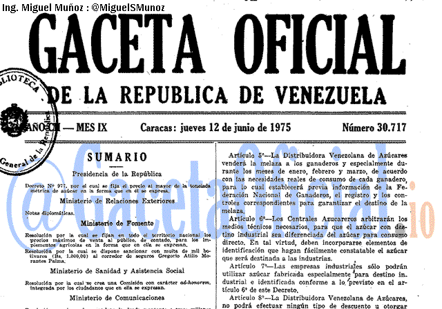 Gaceta Oficial 30717 del 12 Junio 1975