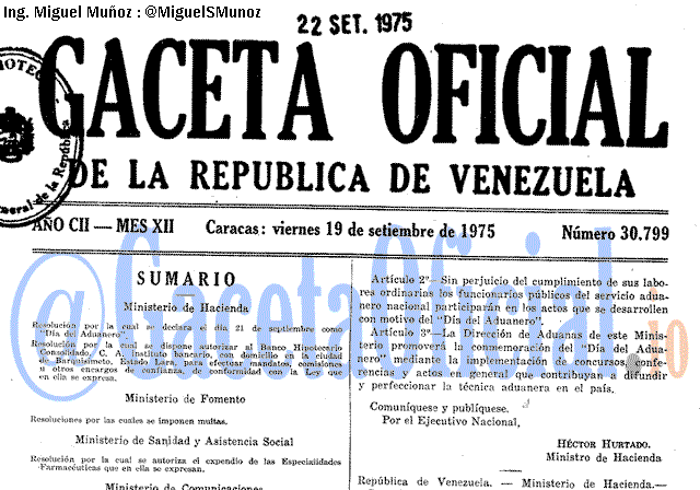 Gaceta Oficial 30799 del 19 Septiembre 1975