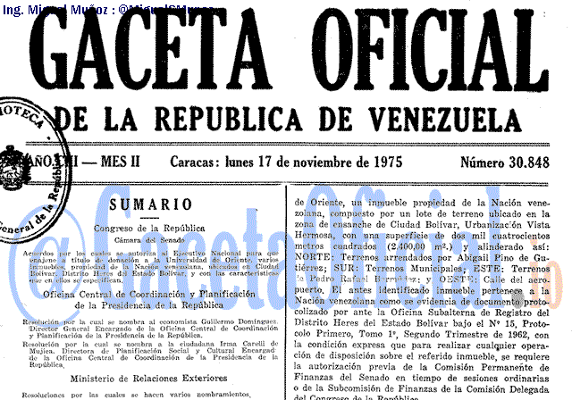 Gaceta Oficial 30848 del 17 Noviembre 1975