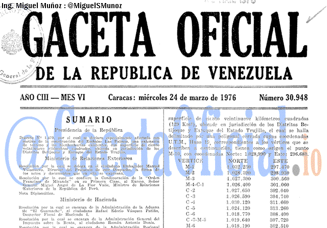 Gaceta Oficial 30948 del 24 Marzo 1976