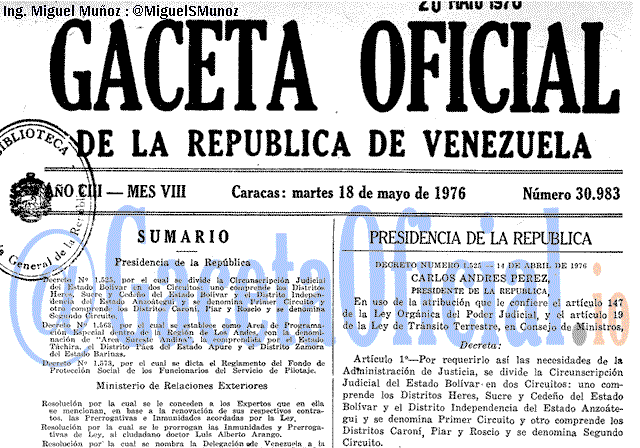 Gaceta Oficial 30983 del 18 Mayo 1976
