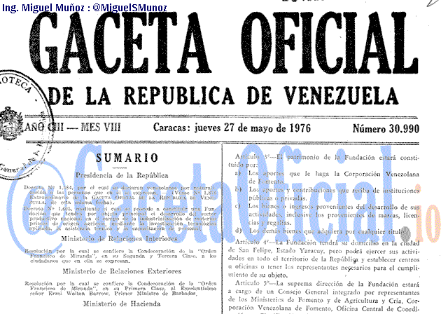 Gaceta Oficial 30990 del 27 Mayo 1976