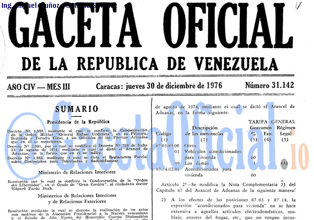 Gaceta Oficial 31142 del 30 Diciembre 1976