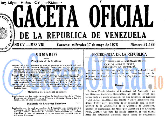 Gaceta Oficial 31488 del 17 Mayo 1978