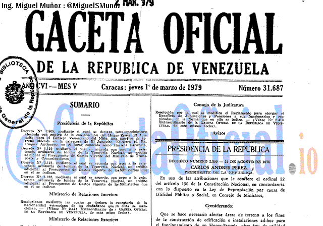 Gaceta Oficial 31687 del 1 Marzo 1979