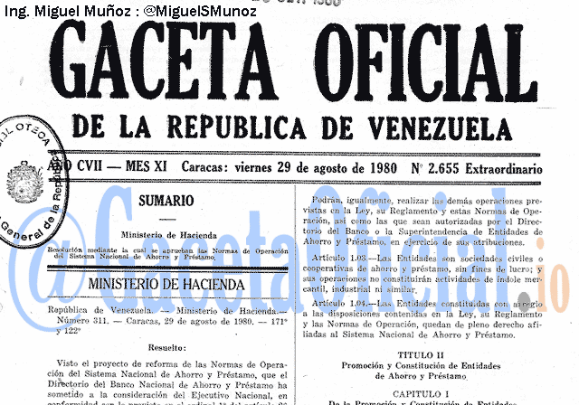 Gaceta Oficial 2655 del 29 Agosto 1980