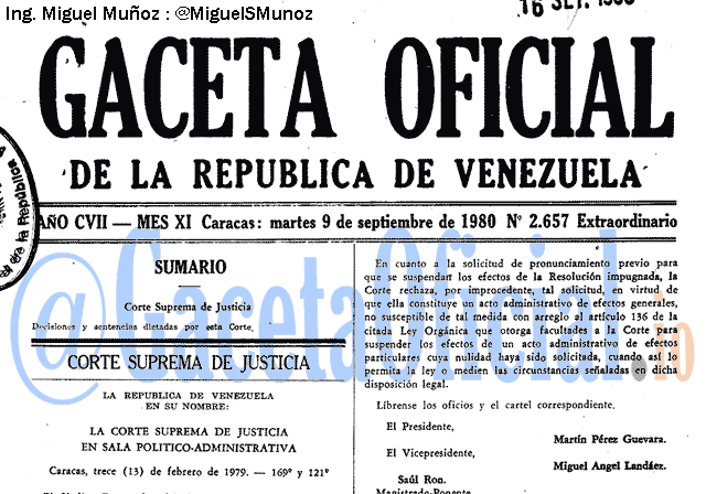 Gaceta Oficial 2657 del 9 Septiembre 1980