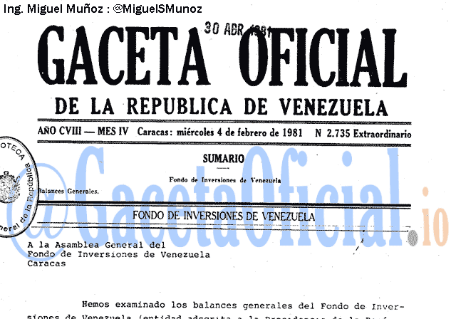 Gaceta Oficial 2735 del 4 Febrero 1981