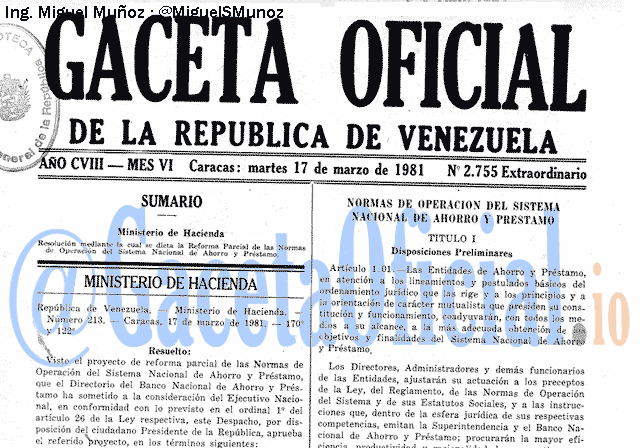 Gaceta Oficial 2755 del 17 Marzo 1981