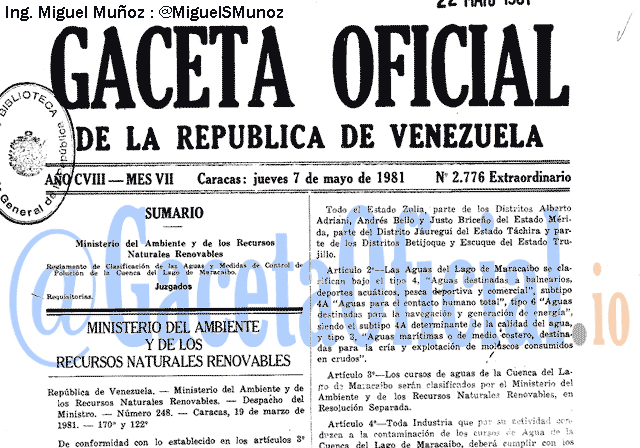 Gaceta Oficial 2776 del 7 Mayo 1981