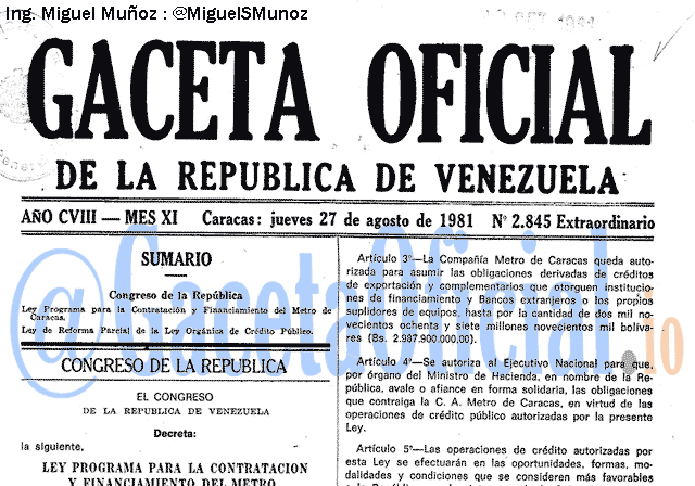 Gaceta Oficial 2845 del 27 Agosto 1981