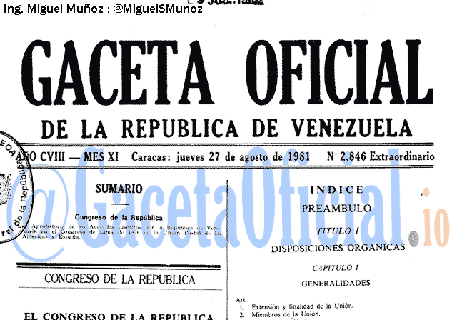 Gaceta Oficial 2846 del 27 Agosto 1981