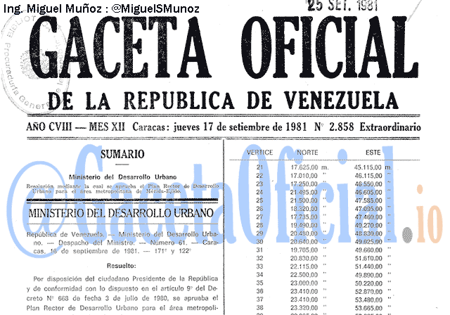 Gaceta Oficial 2858 del 17 Septiembre 1981