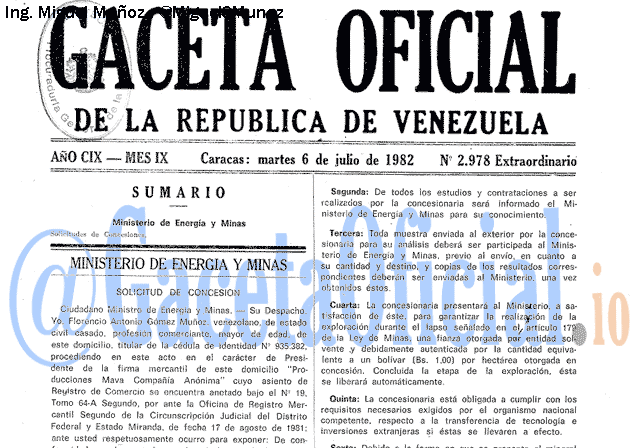 Gaceta Oficial 2978 del 6 Julio 1982